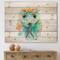 Designart - Portrait A Snake In Flowers - Farmhouse Print on Natural Pine Wood